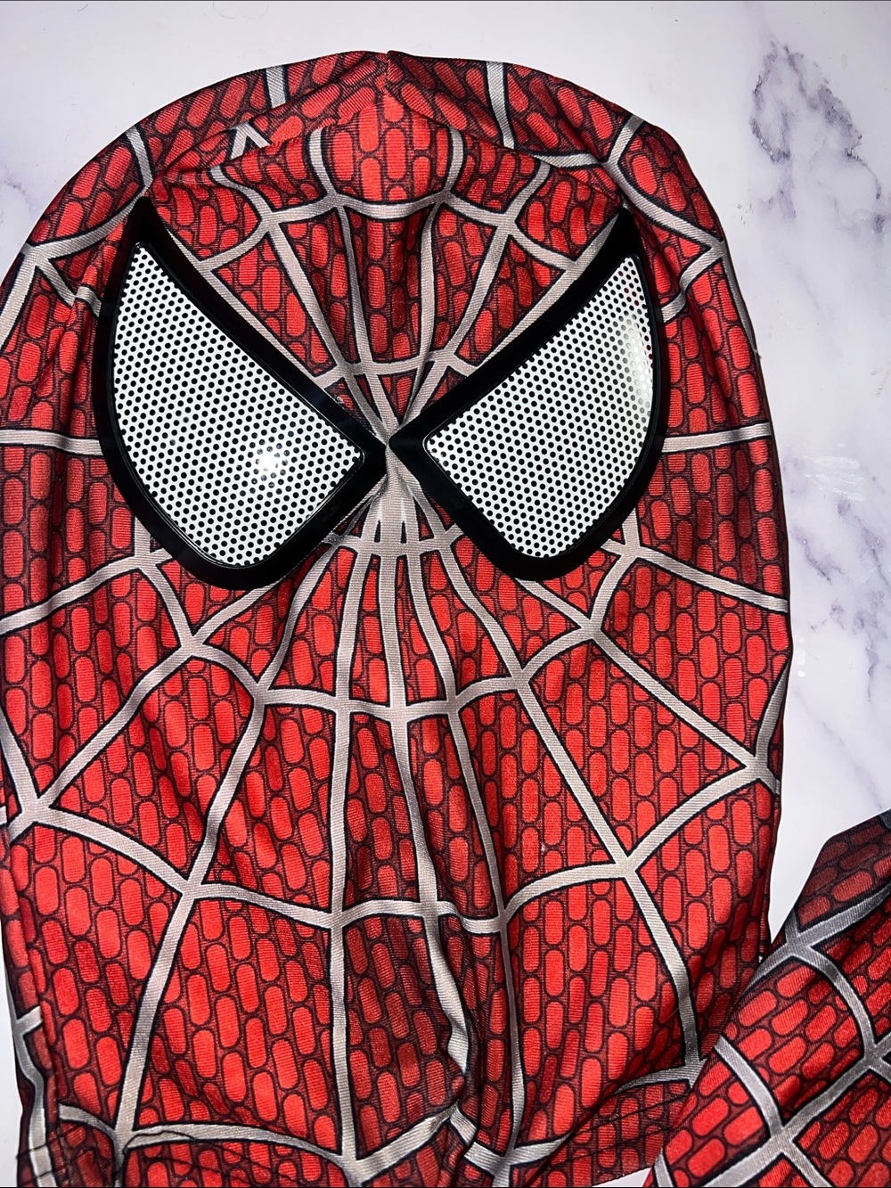 I Mens Spider-Inspired Red & Blue Face Mask Costume Set Spider-Man large - Picture 6 of 15